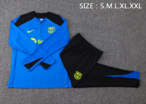 B822# 24-25 Bar color blue with black half zipper training tracksuit - Image 4