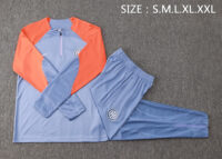 B826# 24-25 Inter light gray with orange half zipper training tracksuit