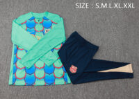 B833# 24-25 Bar green with blue inkjet printing half zipper training tracksuit