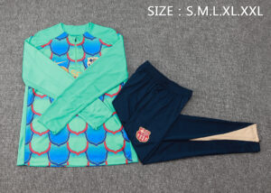 B833# 24-25 Bar green with blue inkjet printing half zipper training tracksuit - Image 4