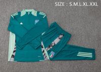 004-291 B839# 24-25 Italy dark green half zipper training tracksuit