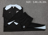 B856# 24-25 Bar black with light gray half zipper training tracksuit
