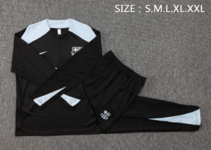 B856# 24-25 Bar black with light gray half zipper training tracksuit - Image 4