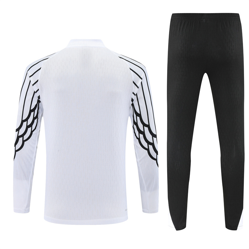 CL version 25-26 PS G Jrdan white with black stripe half zipper sweater tracksuit
