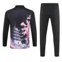 2024 Japan black with pink dragon half zipper training tracksuit