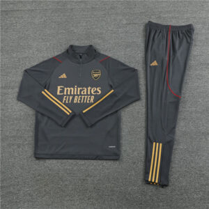 23-24 Arsenal dark gray half zipper sweater tracksuit - Image 4
