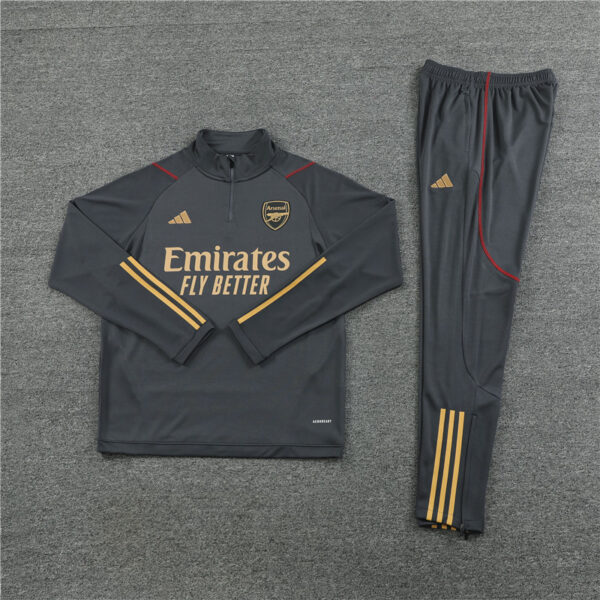 23-24 Arsenal dark gray half zipper sweater tracksuit - Image 4