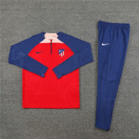 004-301 Player version 23-24 ATM red with navy blue half zipper training tracksuit