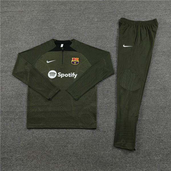 Player version 23-24 Bar army green half zipper sweater tracksuit - Image 4