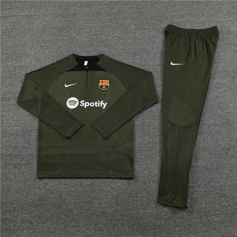 Player version 23-24 Bar army green half zipper sweater tracksuit