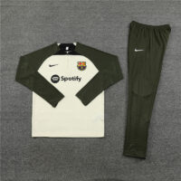 Player version 23-24 Bar beige with army green half zipper sweater tracksuit