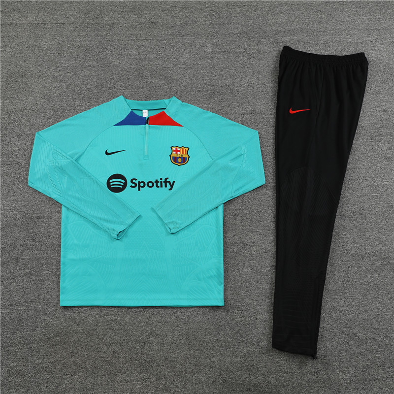 Player version 23-24 Bar lake blue half zipper sweater tracksuit
