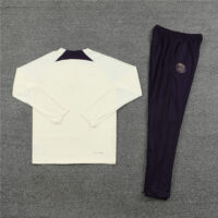 Player version 23-24 PS G beige with purple half zipper sweater tracksuit