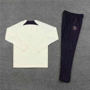 Player version 23-24 PS G beige with purple half zipper sweater tracksuit - Image 4