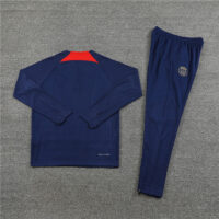Player version 23-24 PS G navy blue with red half zipper sweater tracksuit