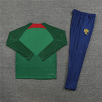 004-314 Player version 23-24 Portugal green with blue pants half zipper sweater tracksuit