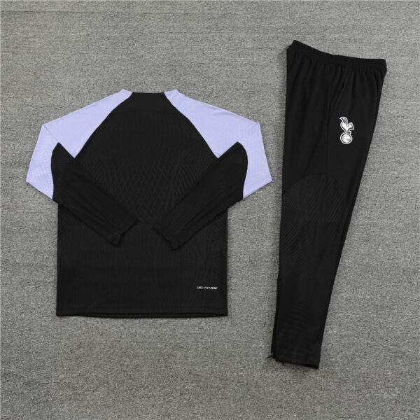 Player version 23-24 Tottenham black with purple half zipper sweater tracksuit - Image 4