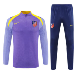 Player version 24-25 ATM purple with yellow stripe half zipper sweater tracksuit - Image 4