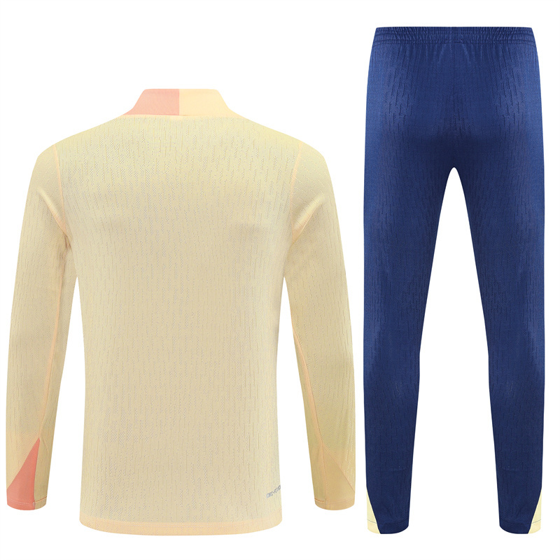 Player version 25-26 Bar beige with pink stripe half zipper sweater tracksuit