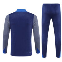 Player version 25-26 PS G navy blue with gray arm half zipper sweater tracksuit