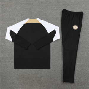 fans version 23-24 Chelsea black with white half zipper training tracksuit - Image 4