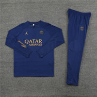 fans version 23-24 PS G Jrdan navy blue half zipper training tracksuit