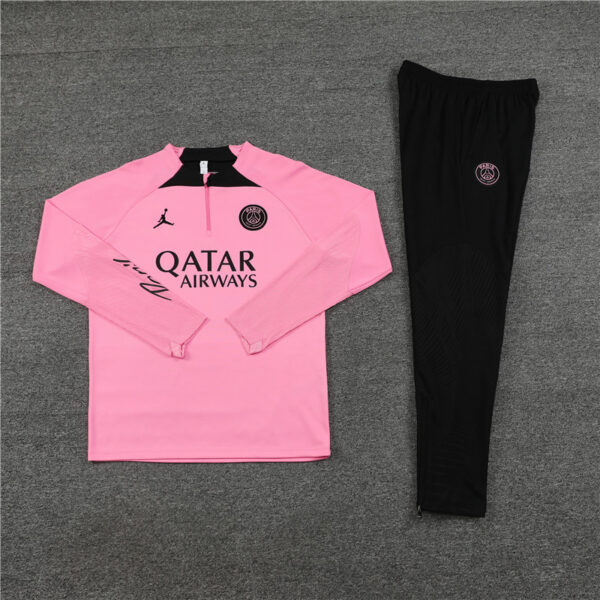 fans version 23-24 PS G Jrdan pink half zipper sweater tracksuit - Image 4
