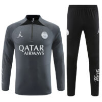 fans version 23-24 PS G dark gray half zipper sweater tracksuit