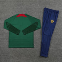 fans version 23-24 Portugal green with blue pants half zipper sweater tracksuit