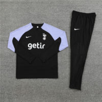 fans version 23-24 Tottenham black with purple half zipper sweater tracksuit