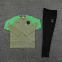 player version 23-24 ATM green stripe half zipper training tracksuit