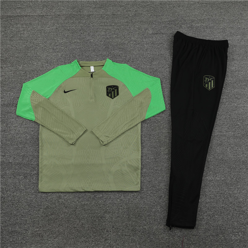 player version 23-24 ATM green stripe half zipper training tracksuit