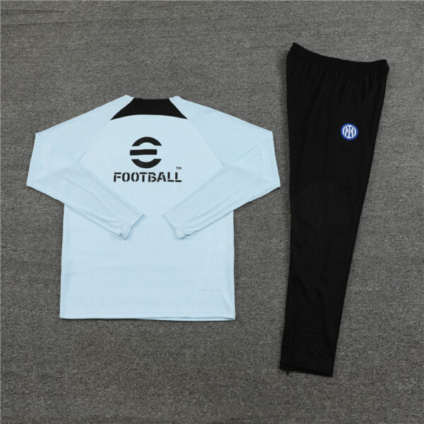 player version 23-24 Inter light blue half zipper sweater tracksuit - Image 4