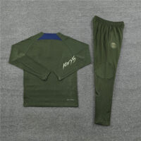 player version 23-24 PS G Jrdan army green half zipper sweater tracksuit