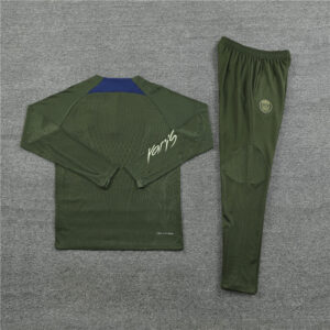 player version 23-24 PS G Jrdan army green half zipper sweater tracksuit - Image 4