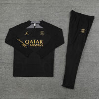 player version 23-24 PS G Jrdan black with gray half zipper training tracksuit