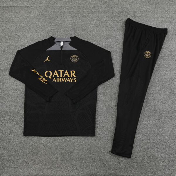 player version 23-24 PS G Jrdan black with gray half zipper training tracksuit - Image 4