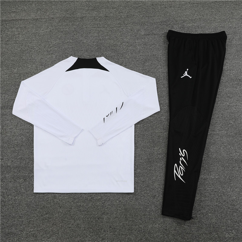 004-361 player version 23-24 PS G Jrdan white with black half zipper training tracksuit