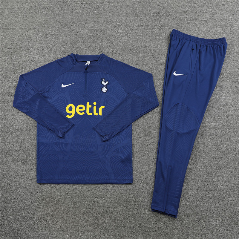 player version 23-24 Tottenham navy blue half zipper sweater tracksuit