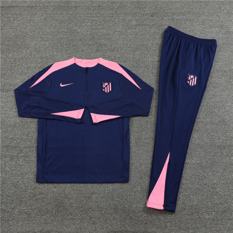 player version 24-25 ATM navy blue with pink half zipper training tracksuit