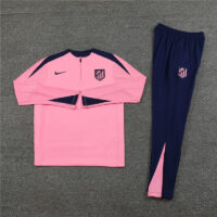004-367 player version 24-25 ATM pink with navy blue half zipper training tracksuit