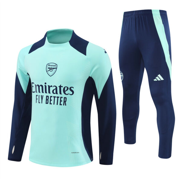 player version 24-25 Arsenal lake blue with navy blue pullover training tracksuit - Image 4