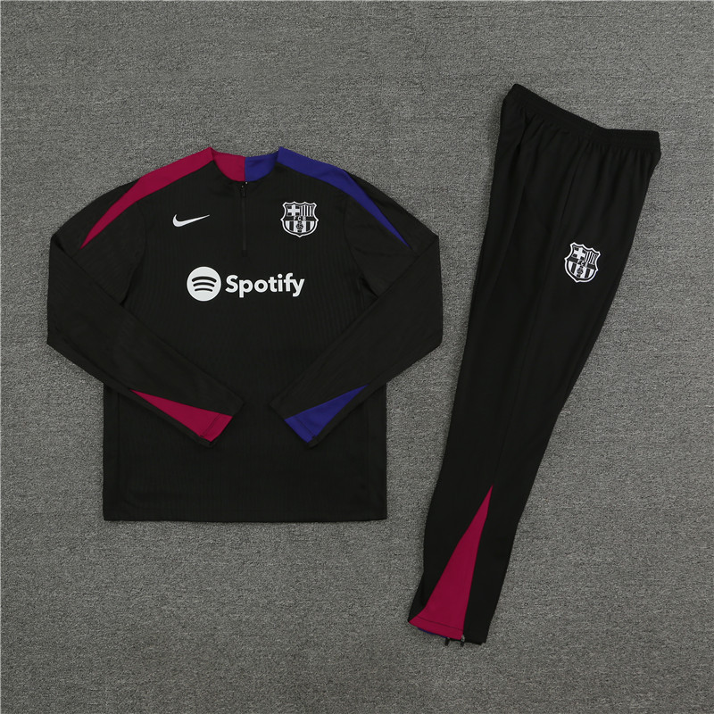 player version 24-25 Bar black half zipper training tracksuit