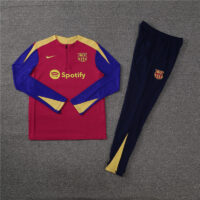 player version 24-25 Bar dark red with blue half zipper training tracksuit