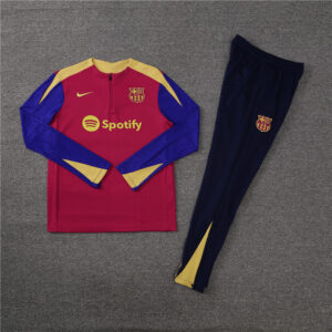 player version 24-25 Bar dark red with blue half zipper training tracksuit - Image 4