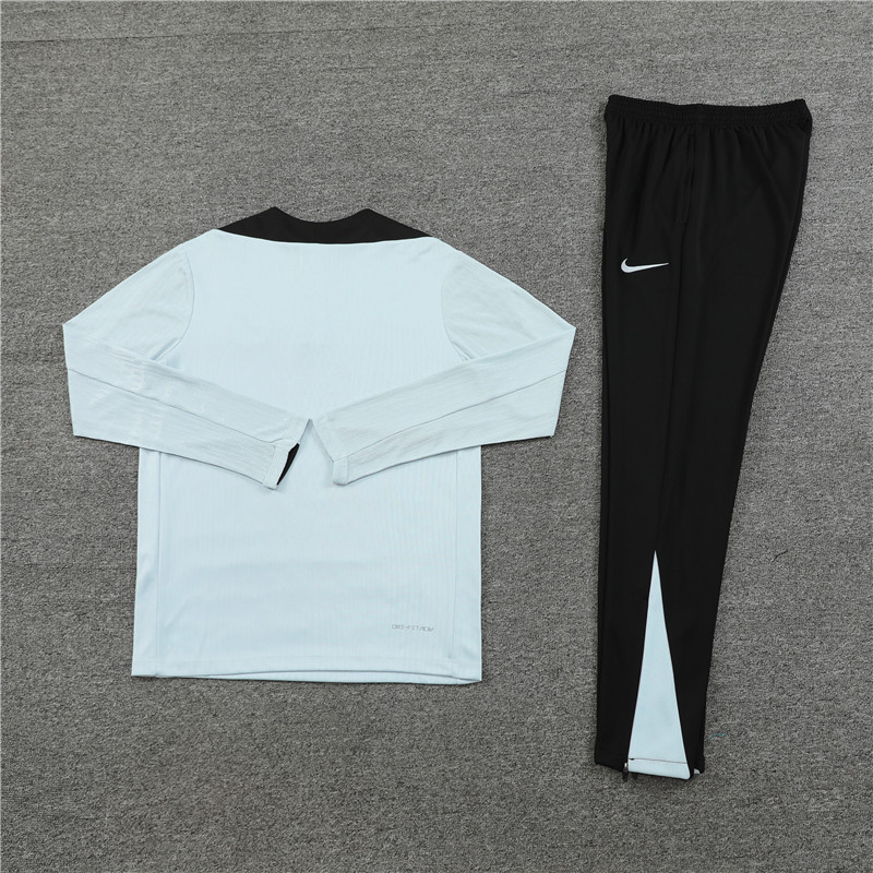 player version 24-25 Bar light gray with black half zipper training tracksuit