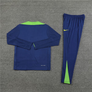 player version 24-25 Brazil color blue with green half zipper training tracksuit - Image 4