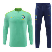 004-379 player version 24-25 Brazil green half zipper training tracksuit