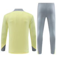 player version 24-25 CA light yellow with gray half zipper training tracksuit