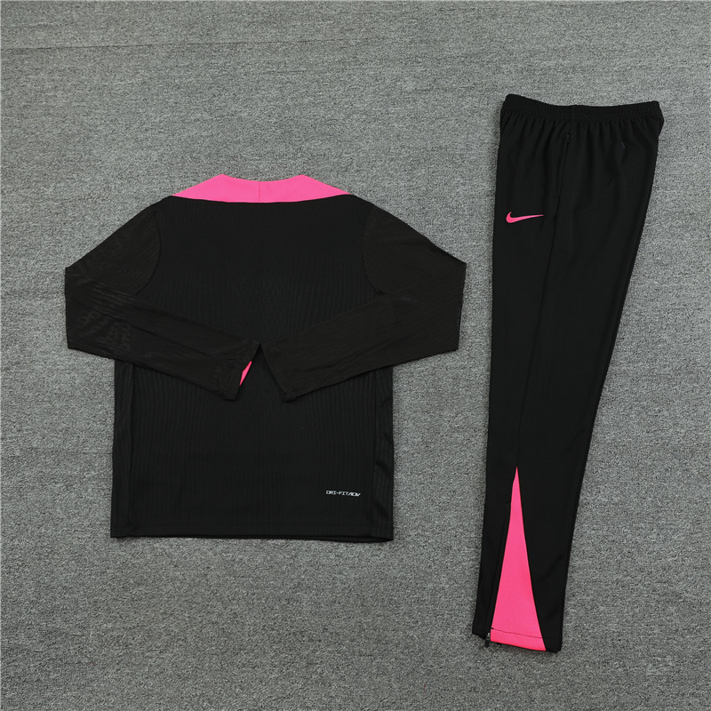 004-382 player version 24-25 Chelsea black with pink half zipper training tracksuit